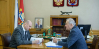 Евгений Солнцев встретился с председателем Общественной палаты Оренбургской области Борисом Колесниковым - Правительство Оренбургской области